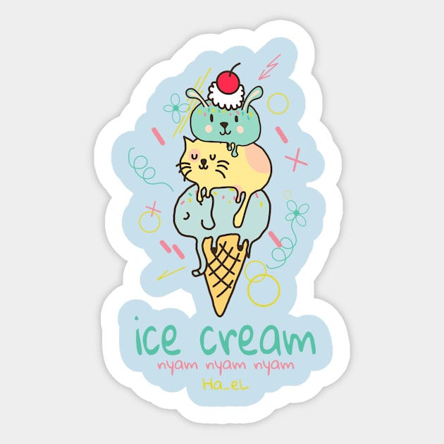 Ice cream pets Sticker by Ha_eL